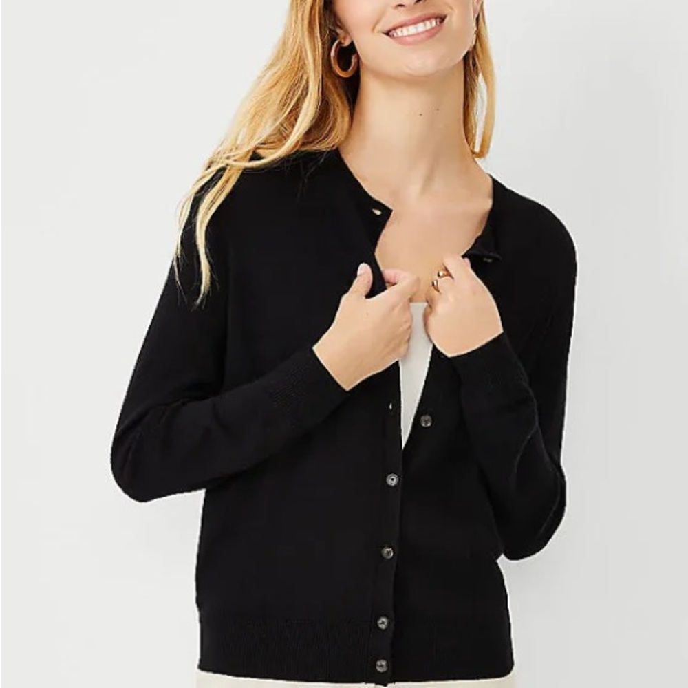 Ann Taylor Cardigan Black Xl